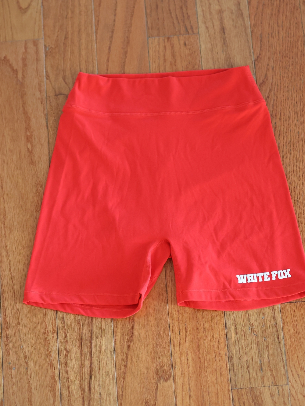 White Fox Boutique Red High-Rise Athletic Bike Shorts